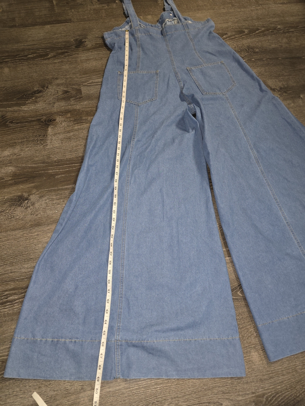 SHEIN Curve Blue Denim Wide-Leg Corset Jumpsuit Sz 1X - Picture 10 of 13